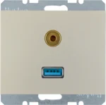 Berker Steckdose USB/3,5mm Audio edelstahl lackiert 3315397004