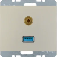 Berker Steckdose USB/3,5mm Audio edelstahl lackiert 3315397004