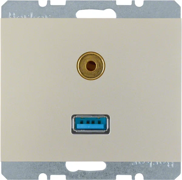 Berker Berker Steckdose USB/3,5mm Audio edelstahl lackiert 3315397004