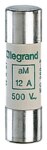 Legrand 013012 Zylindersicherung aM 12A 10x38 träge 500VAC 100kA ohne Kennmelder