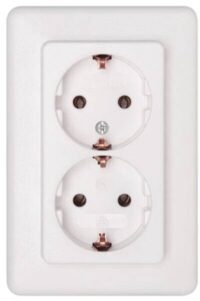Kopp 912613066Schutzkontaktsteckdose 2-fach KS D60mm 16A 250V Europa arktis