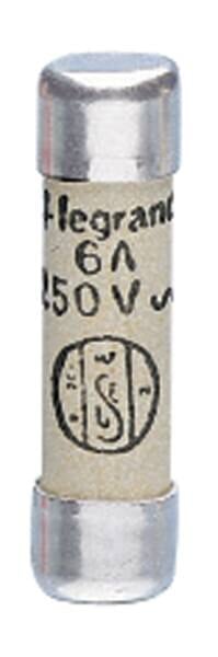 Legrand 012306 Zylindersicherung gG 6A 8,5x31,5 trägflink 400VAC 20kA ohne Kennm.