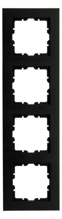 Kopp 407150007 HK07 PURE-Abdeckrahmen 4-fach Farbe:schwarz matt