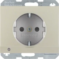 Berker SCHUKO-Steckdose Edelstahl LED-Orientierg-licht 41097004