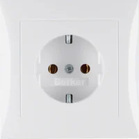 Berker SCHUKO-Steckdose pws/gl mit Abdeckplatte 47428989