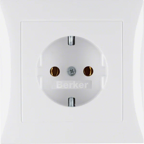 Berker Berker SCHUKO-Steckdose pws/gl mit Abdeckplatte 47428989