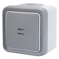 Legrand 069712 Wippschalter Aus-/Wechsel Kontroll 1-polig FR-Aufputz Plexo55 grau