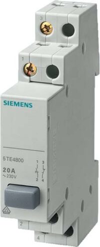 Siemens 5TE4800 Taster 1S/1Ö 20A 1 Taste grau ohne Rastfunktion