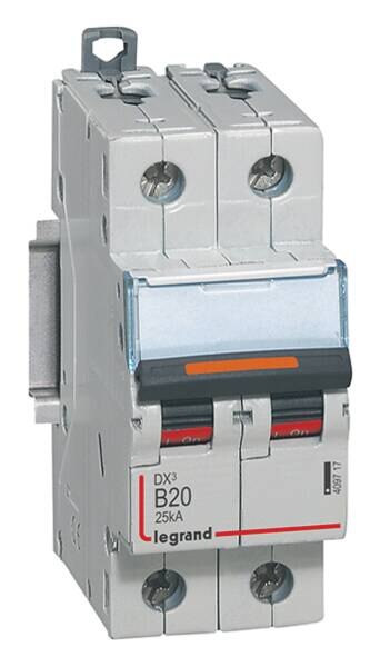 Legrand Legrand 409717 DX3 LS-Schalter B 20A 2-polig 25kA 400VAC 2TE