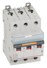 Legrand 409831 DX3 LS-Schalter D 6A 3-polig 25kA 400VAC 2TE