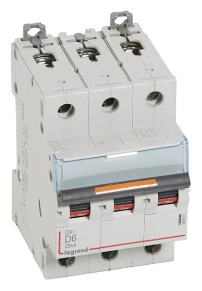 Legrand Legrand 409831 DX3 LS-Schalter D 6A 3-polig 25kA 400VAC 2TE