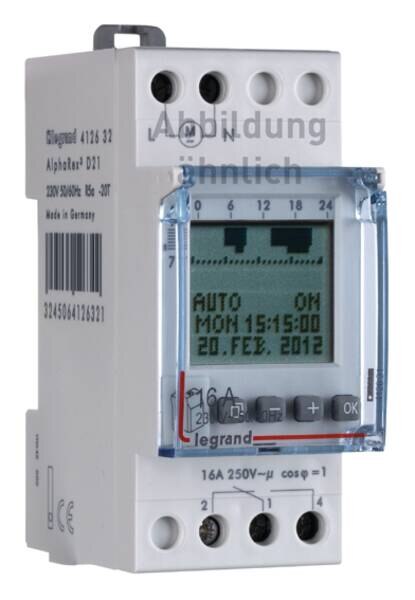 Legrand Legrand 412632 AlphaRex³ D21 120VAC digital Wochenzeitschaltuhr 1-Kanal 2TE