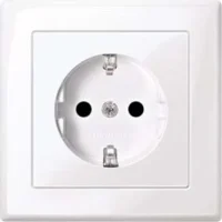 Merten SCHUKO-Steckdose aws/gl volle Abdeckplatte MEG2300-1425