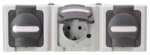 Kopp 131356005 Schutzkontsteckd AP-FR 3-fach waag.16A IP44 Blueelectric grau