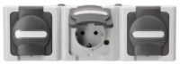 Kopp 131356005 Schutzkontsteckd AP-FR 3-fach waag.16A IP44 Blueelectric grau