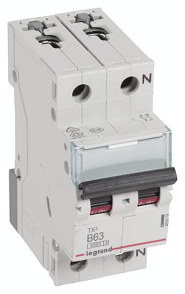 Legrand 403378 TX3 LS-Schalter B 63A 1-polig+N 6kA 230VAC 2TE