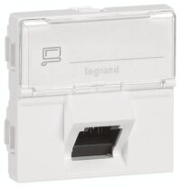 Legrand 076508 Datendose Kategorie6a 1xRJ45 45° geschirmt STP 2M Mosaic weiß