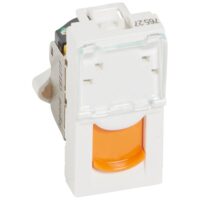 Legrand 076527 Datendose 1xRJ45 Kategorie6A UTP 2-modulig ultraweiß/orange