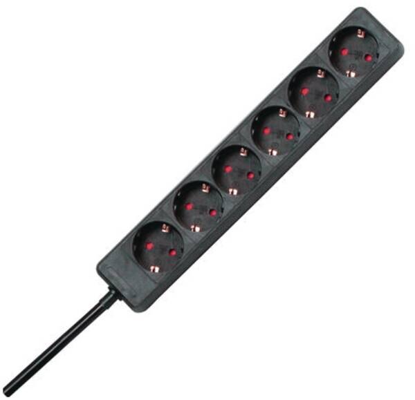 Kopp Kopp 120615007 Steckdosenleiste 6-fach KS H05VV-F3G1,5qmm 1,4m 16A schwarz