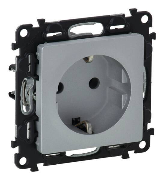 Legrand Legrand 753321 Schuko Steckdose seitl. Klemmen Valena Life Aluminium