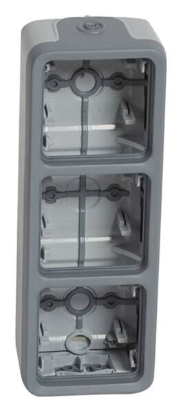 Legrand Legrand 069679 Gehäuse 3-fach senkrecht FR-Aufputz Plexo55 grau