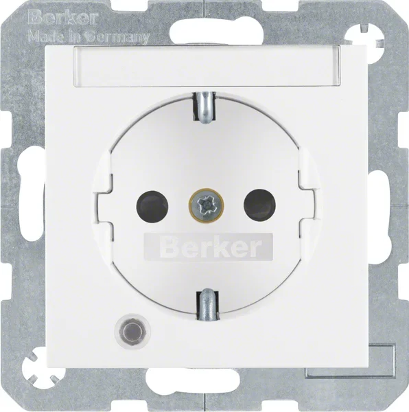 Berker Berker SCHUKO-Steckdose pws/gl Kontroll-LED 41108989