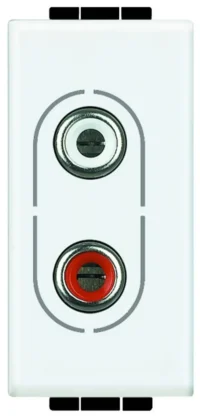 BTicino N4281 Audio-Anschlussdose 1M 2xRCA (Cinch) SK Weiß