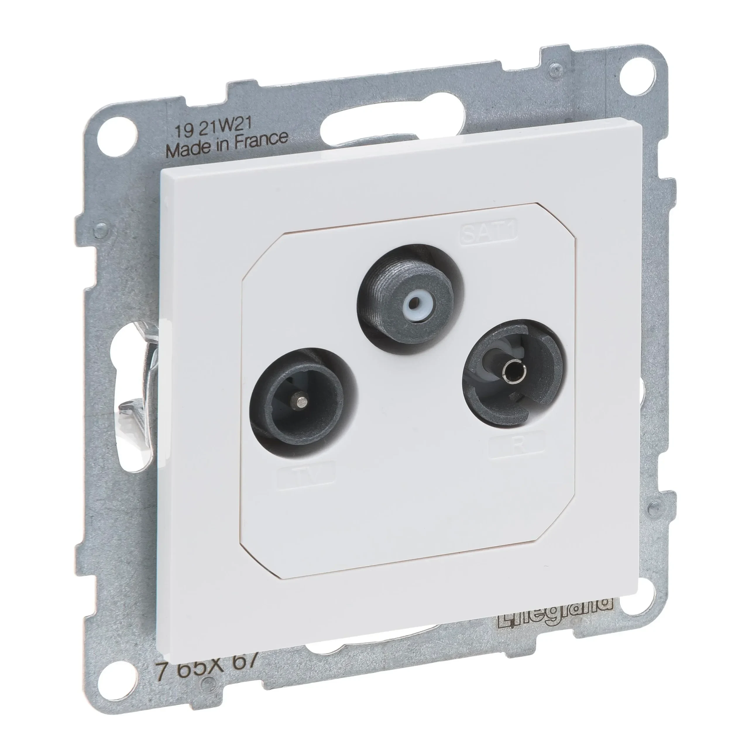 Legrand Legrand 765167 SEANO Einzeldose TV-R-SAT für HD-TV in der Farbausführung Ultraweiß