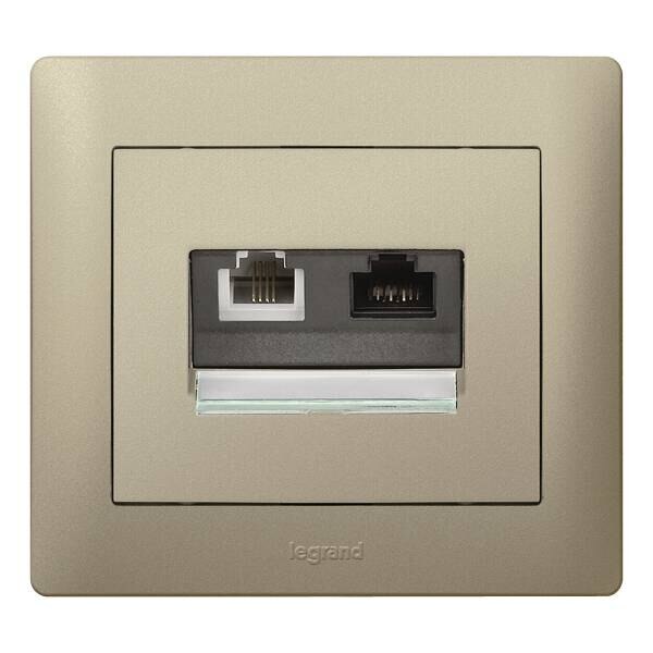 Legrand Legrand 771475 Abdeckung VDI 30° flach RJ45 Beschriftungsträger Galea titanium