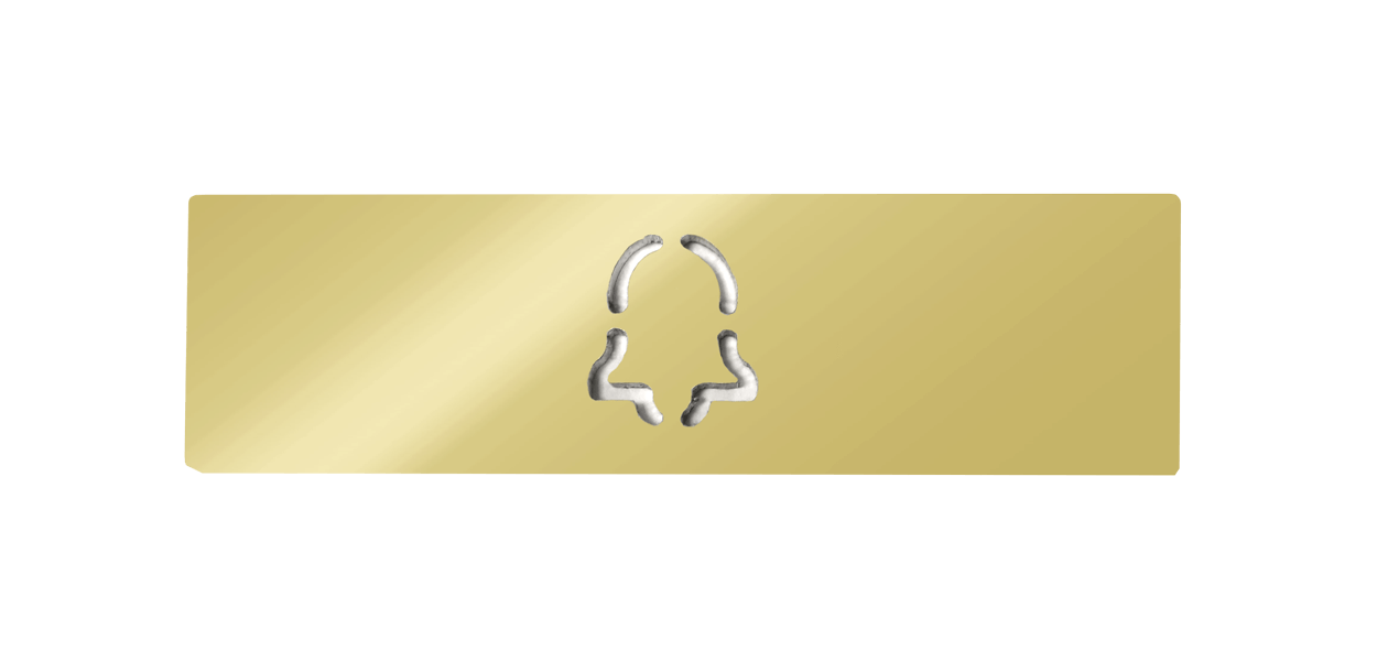 Doorbird DoorBird D21x Namensschild für eine Ruftaste, Glockensymbol – Messing-Optik (PVD)