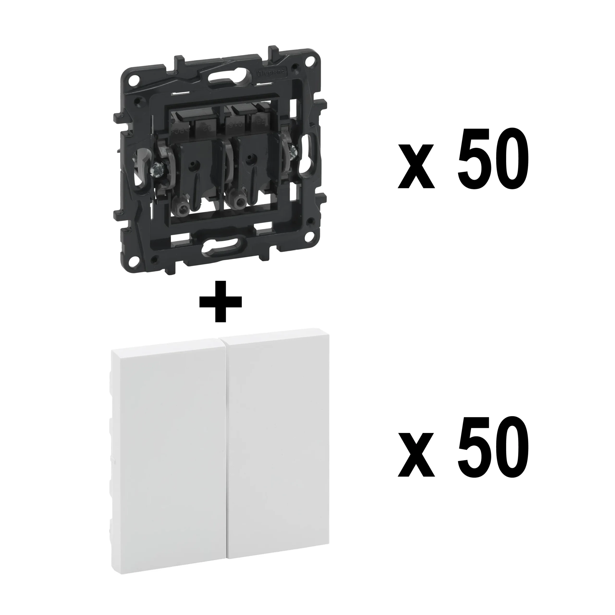 Legrand Legrand 864192 Niloe Step Bigbox 50xEinsatz Doppelwechselschalter 10AX
