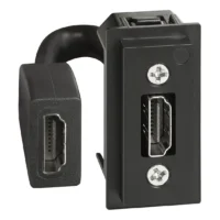 BTicino K4284P LivingNow 1M Einsatz HDMI mit Anschlusskabel und Stecker