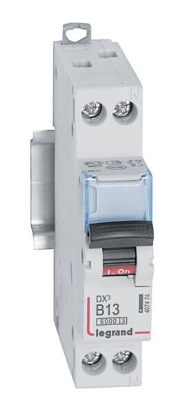 Legrand 407474 DX3 LS-Schalter B 13A 1-polig+N 6kA 230VAC 1TE