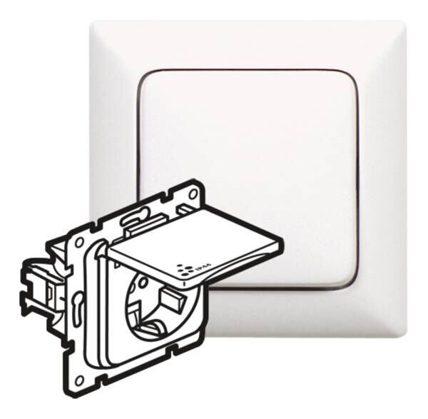 Legrand Legrand 776708 Steckdose (SK) Berührungsschutz Klappdeckel FR-Unterputz Creo ultraweiß