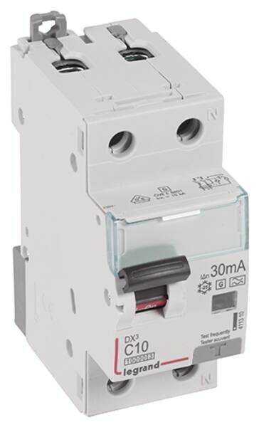 Legrand 411310 DX3 Fi/LS-Schalter C 10A 1P+N 10kA 30mA Typ F-G 230VAC 2TE