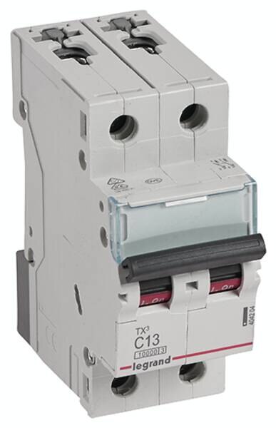 Legrand Legrand 404204 TX3 LS-Schalter C 13A 2-polig 10kA 400VAC 2TE