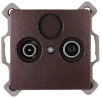 Kopp 921326087 Antennensteckdose 2-fach TV RF für Kabelf Paris palisander-braun