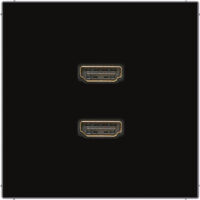 Jung Multimedia-Anschluss schwarz 2 x HDMI mit Tragring MA LS 1133 SW