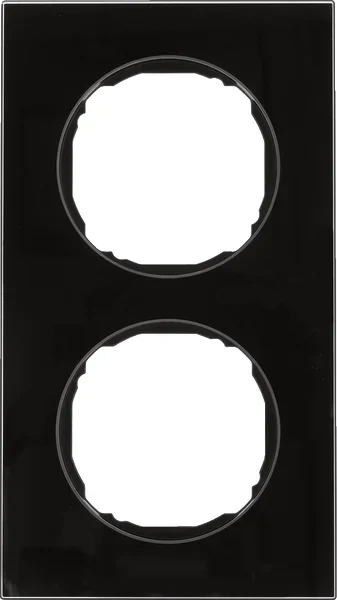 Berker Berker Rahmen 2-fach flach Glas schwarz 10122616
