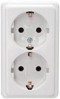 Kopp 102502002 Schutzkontaktsteckdose 2-fach Aufputz 2-polig16A 250V arktis