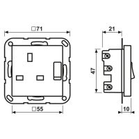 Jung Abschaltbare Steckdose British Standard, 13 A 3171 WWM