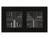 MDT Einbaurahmen 2-fach schwarz glänzend Glas für GEB-K 55mm BE-GTR2S.01S