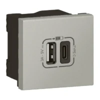 Legrand 079293L USB Typ-A+C LINK Lade- steckdose 2-modulig 3A Mosaic Aluminium
