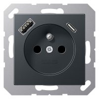 Jung A1520F-15CAANM Steckdose Frz/Belg m USB Typ AC