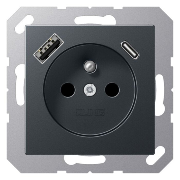 Jung A1520F-15CAANM Steckdose Frz/Belg m USB Typ AC – Bild 1