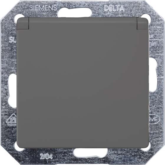 Siemens Siemens 5UB1927 DELTA i-system carbon- metallic SCHUKO Steckdose Klappdeckel.