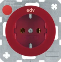 Berker SCHUKO-Steckdose rt/gl mit Aufdruck EDV 47432022