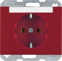 Berker SCHUKO-Steckdose rt mit Beschriftungsfeld 47397015
