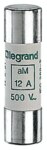 Legrand 014012 Zylindersicherung aM 12A 14x51 träge 500VAC 100kA ohne Schlagbolzen