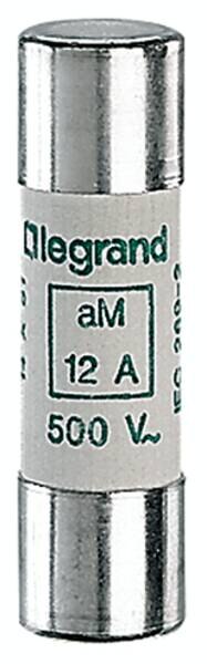 Legrand 014012 Zylindersicherung aM 12A 14x51 träge 500VAC 100kA ohne Schlagbolzen